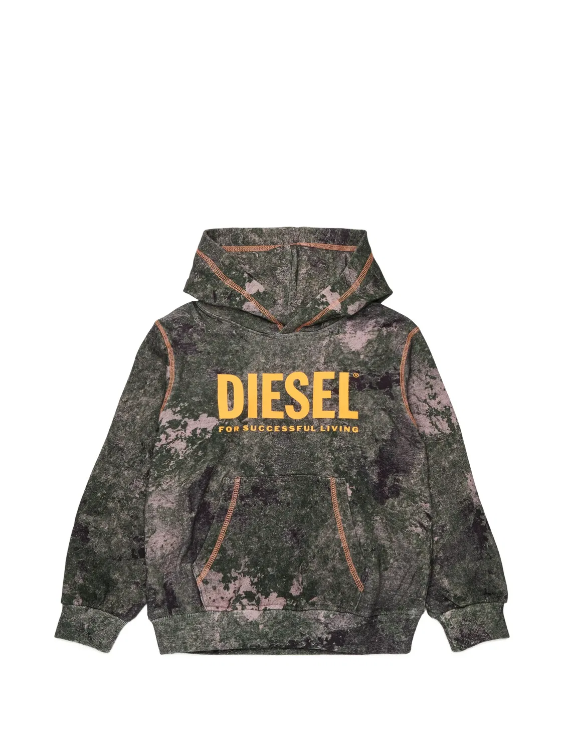 Худи с принтом Diesel, зеленый