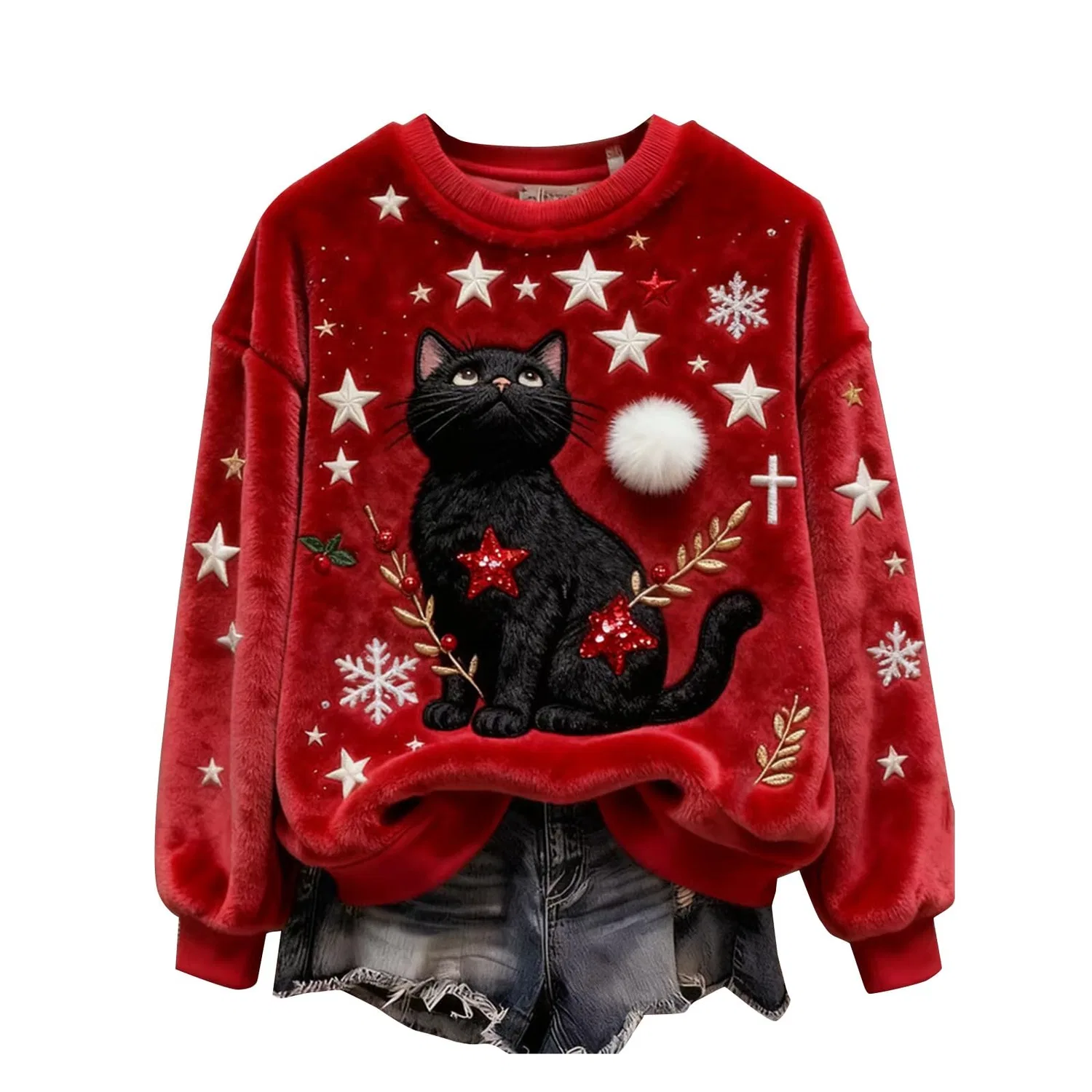 Женский свитер с принтом Christmas Sweater, Zf-red