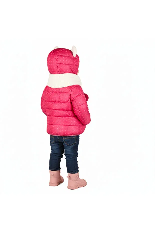 Детское пальто для девочек с принтом Pompom Collar And Hood Mdm, Pink — фото 3