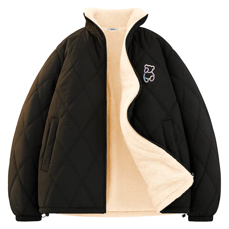 Детская пуховая куртка с принтом Dazzling Color Bear Chest Logo MINISO, Thermal Black