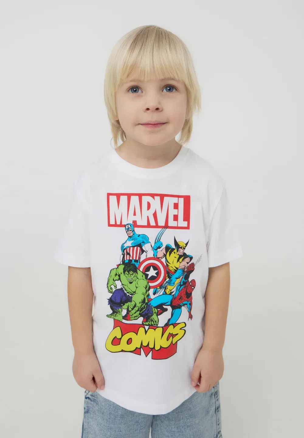Футболка с принтом Marvel Terranova, Bianco Ottico — фото 2