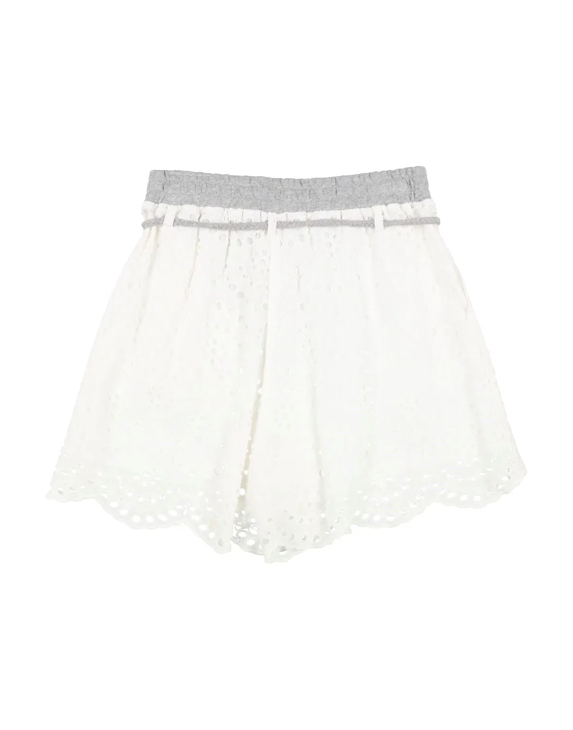 Детские шорты для девочек с вышивкой Broderie Anglaise Max&Co., белый — фото 2