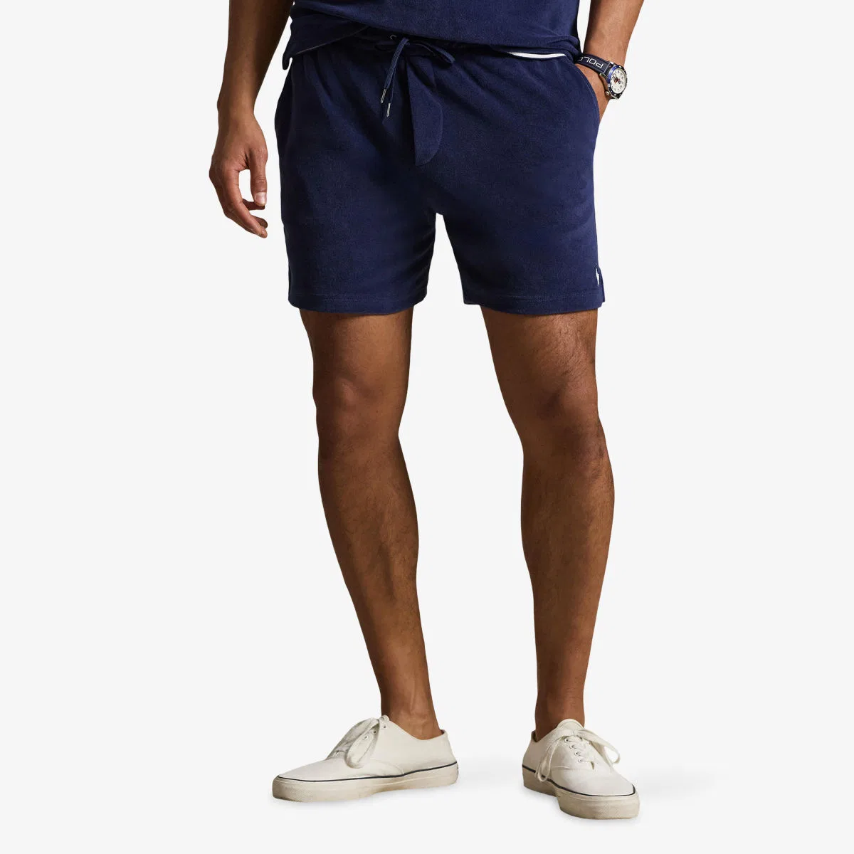 Шорты из хлопковой смеси с махровой текстурой и вышитым логотипом Polo Ralph Lauren — фото 3