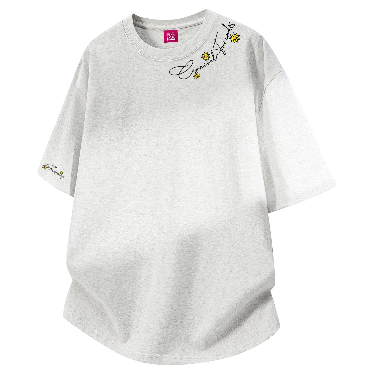 Детская футболка хлопковая Disney Unisex Crew Neck Thin Straight Fit, Pink — фото 4