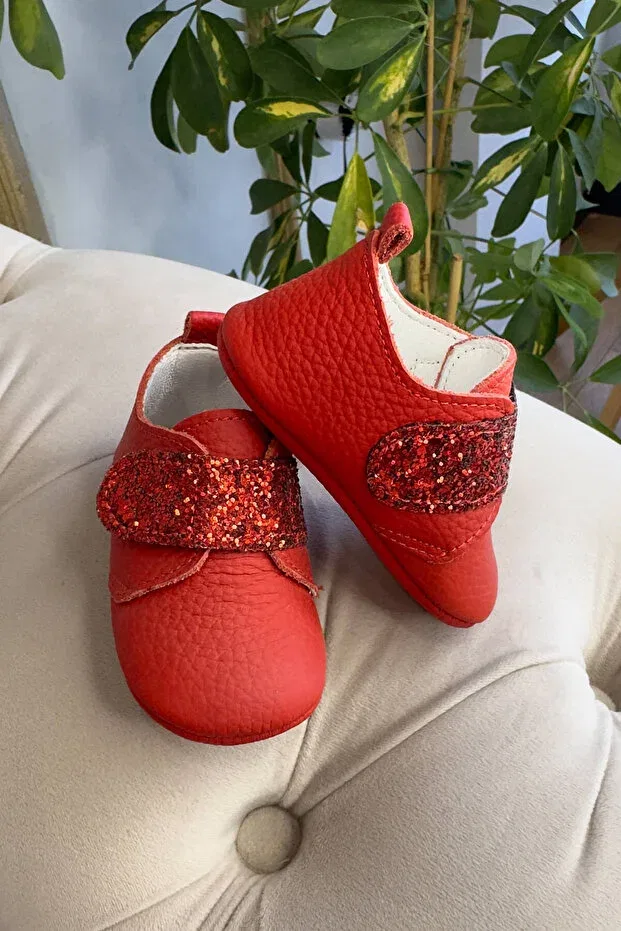 Детские тапочки-носки с текстурой Sim detailed first step baby shoes Beybium, Красный — фото 2
