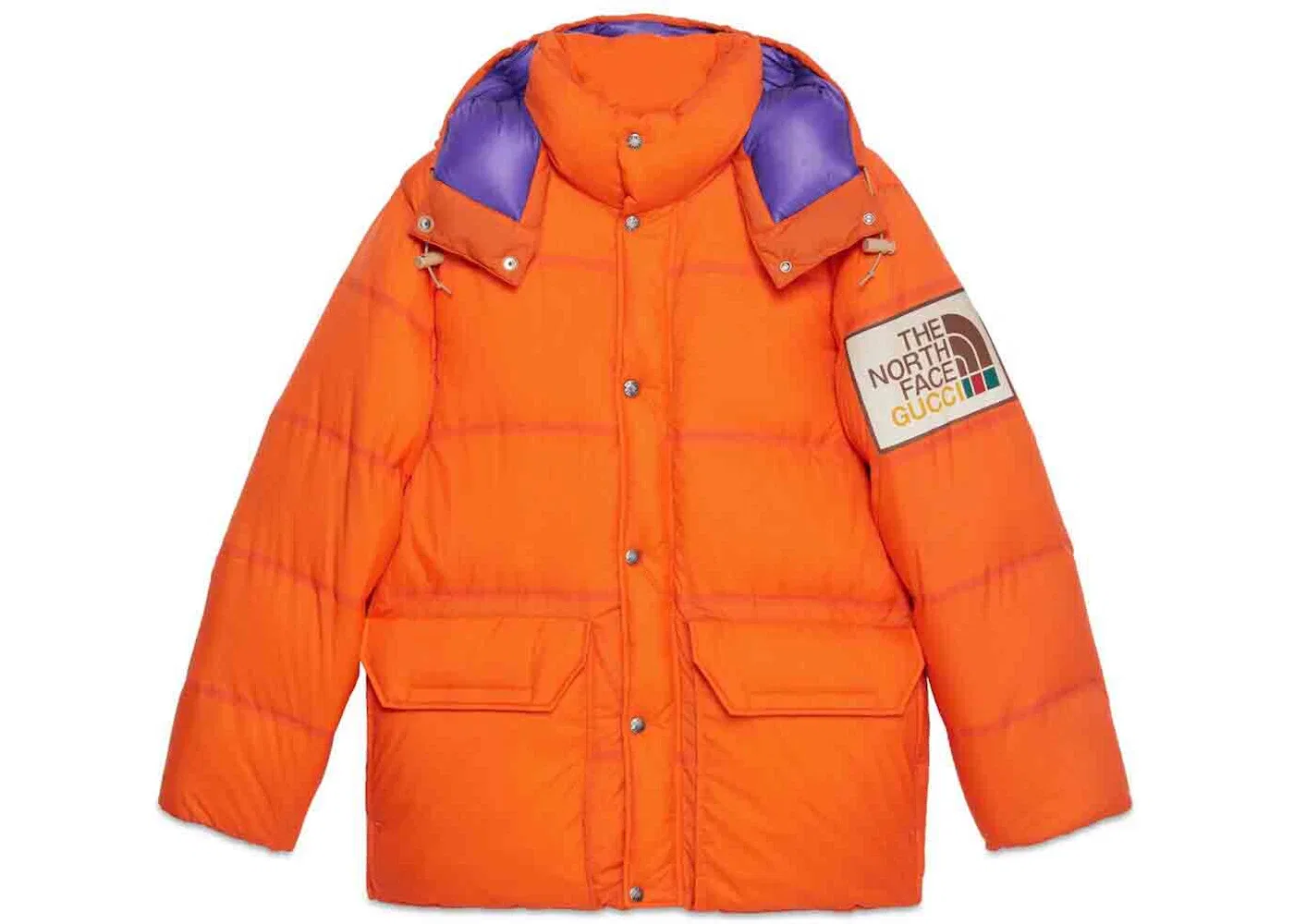 Женская куртка-пуховик Gucci x The North Face Padded Jacket Orange, Orange
