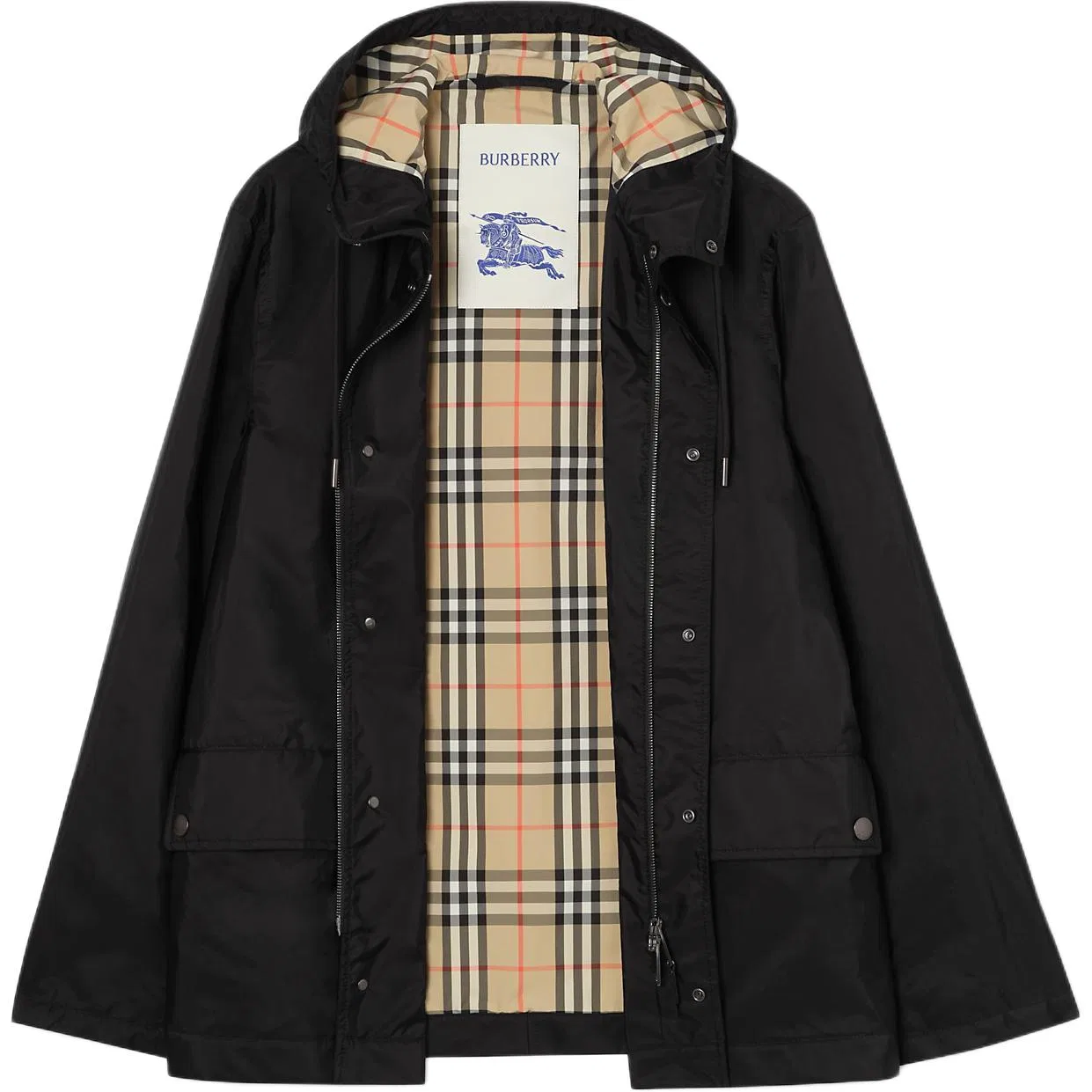 Мужская куртка с капюшоном Black Hooded Burberry, Black — фото 3