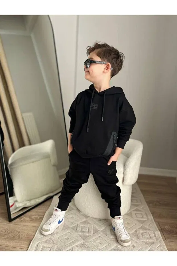 Детский комплект спортивного костюма для мальчиков Lav Mer Kids, Black