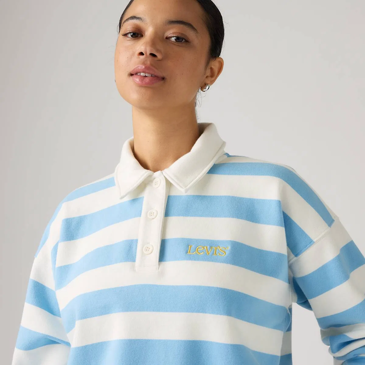Графический винтажный флис для регби Levi's, Stripe Rugby Arch Logo Alaskan Blue - Multi-Color — фото 2