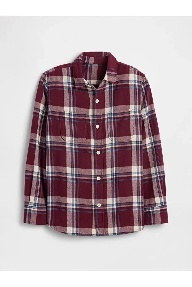 Детская рубашка для мальчиков фланелевая Gap, Red-000