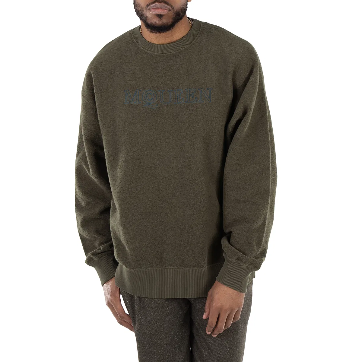 Свитшот мужской с логотипом Peak Green Washed Alexander McQueen, Peak Green Washed