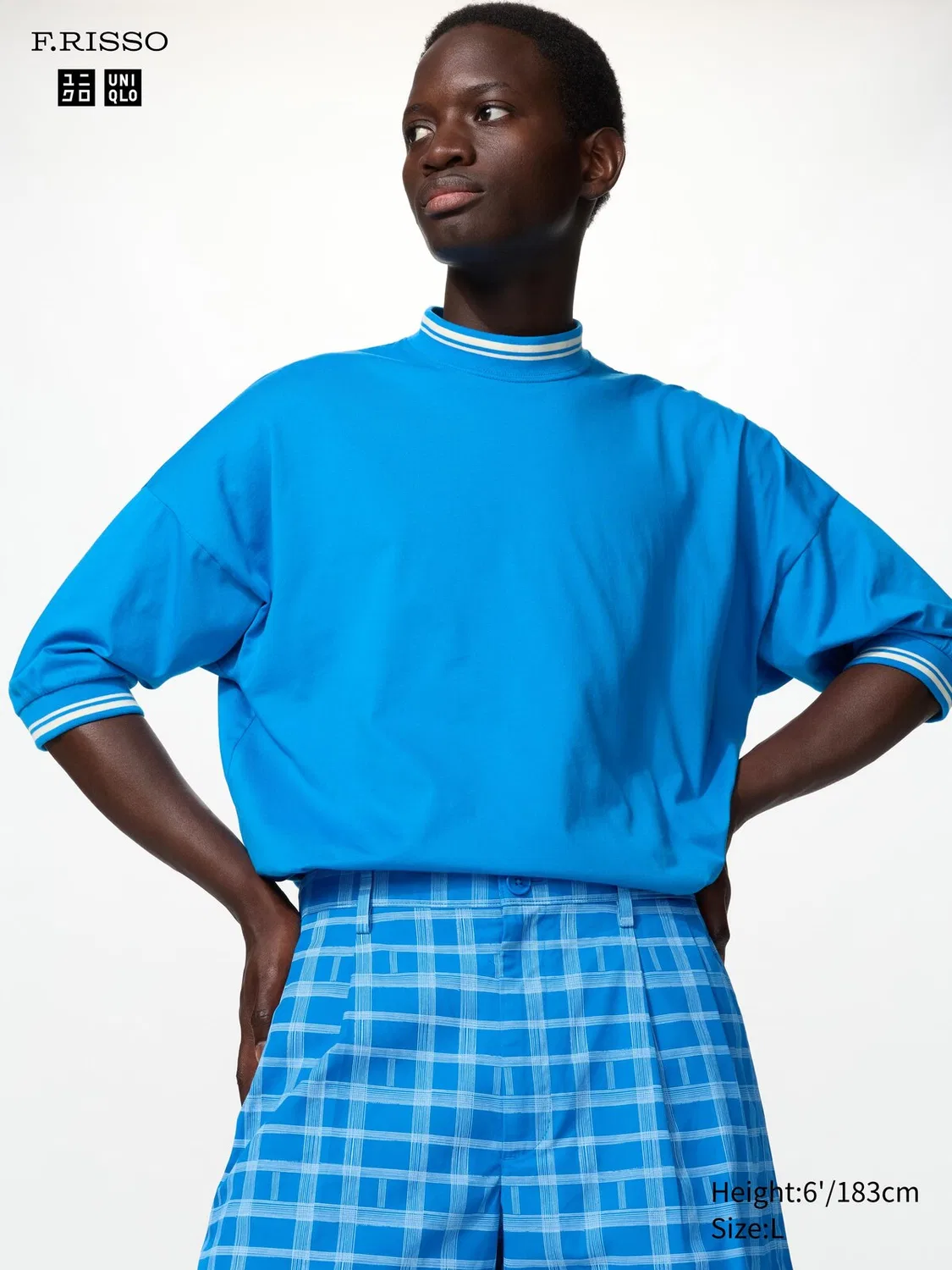 Футболка Uniqlo, оверсайз, синий