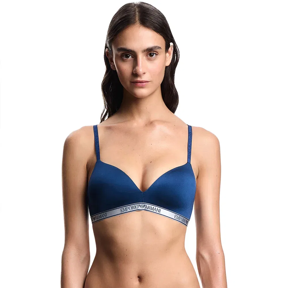 Бюстгальтер треугольный Emporio Armani, синий