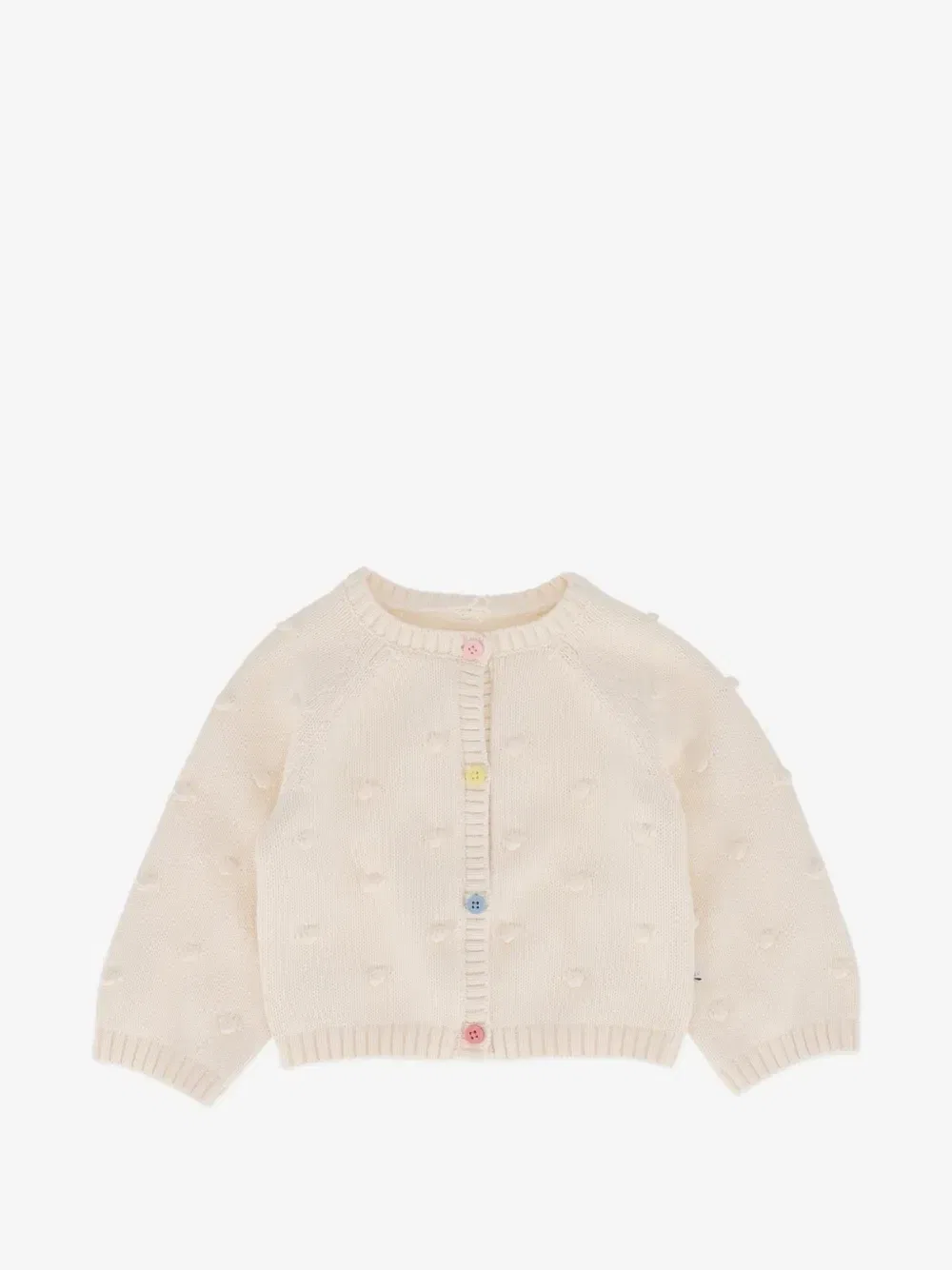 Кардиган на пуговицах с объемным узором Stella Mccartney Kids, бежевый