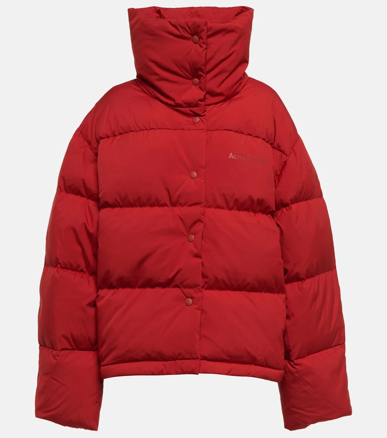 Пуховик с логотипом Acne Studios, красный