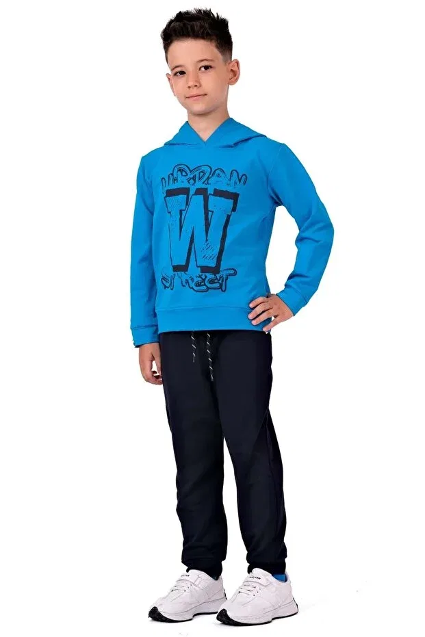 Детский спортивный костюм с принтом Urban w street 2thread Minikadam, Saks Blue — фото 4