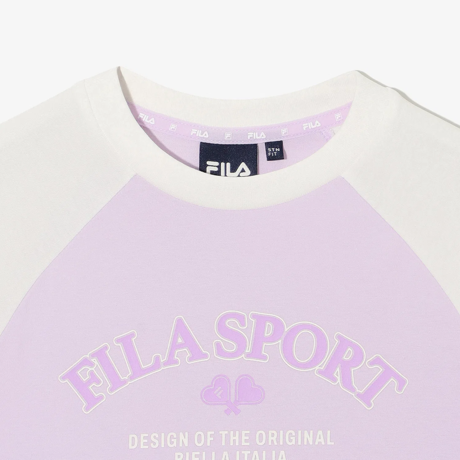 Детская укороченная футболка реглан фиолетовая от Fila Kids — фото 2