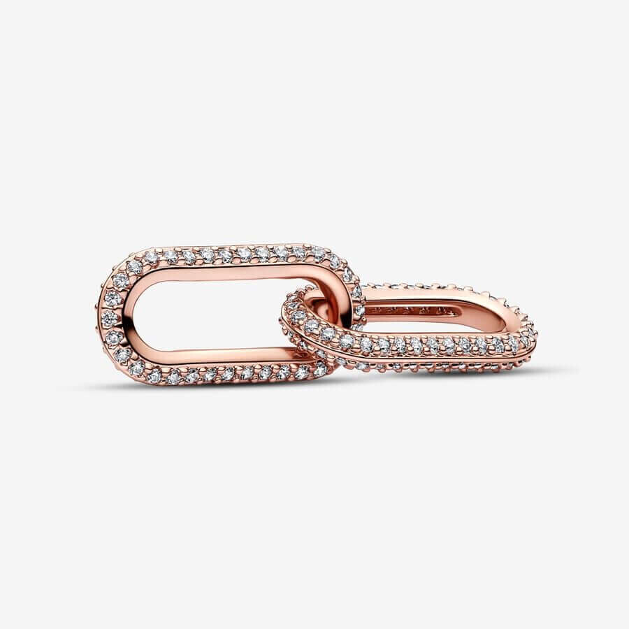 

Звено двойное для браслета Pandora ME Styling Pavé, розовое золото/цирконий