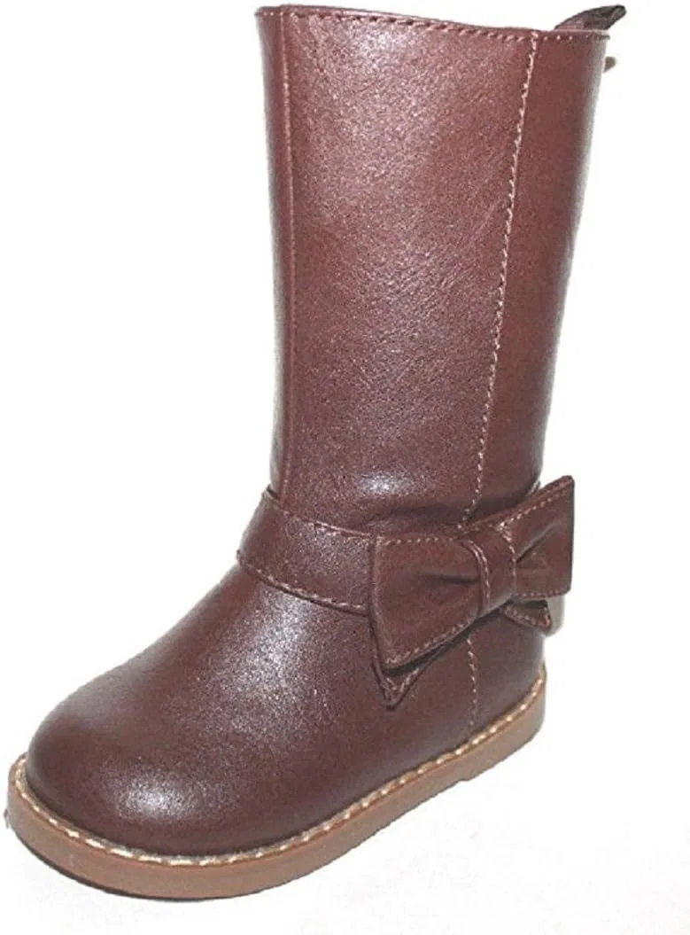 Детские сапоги для девочек с бантом из искусственной кожи BabyGap, Brown