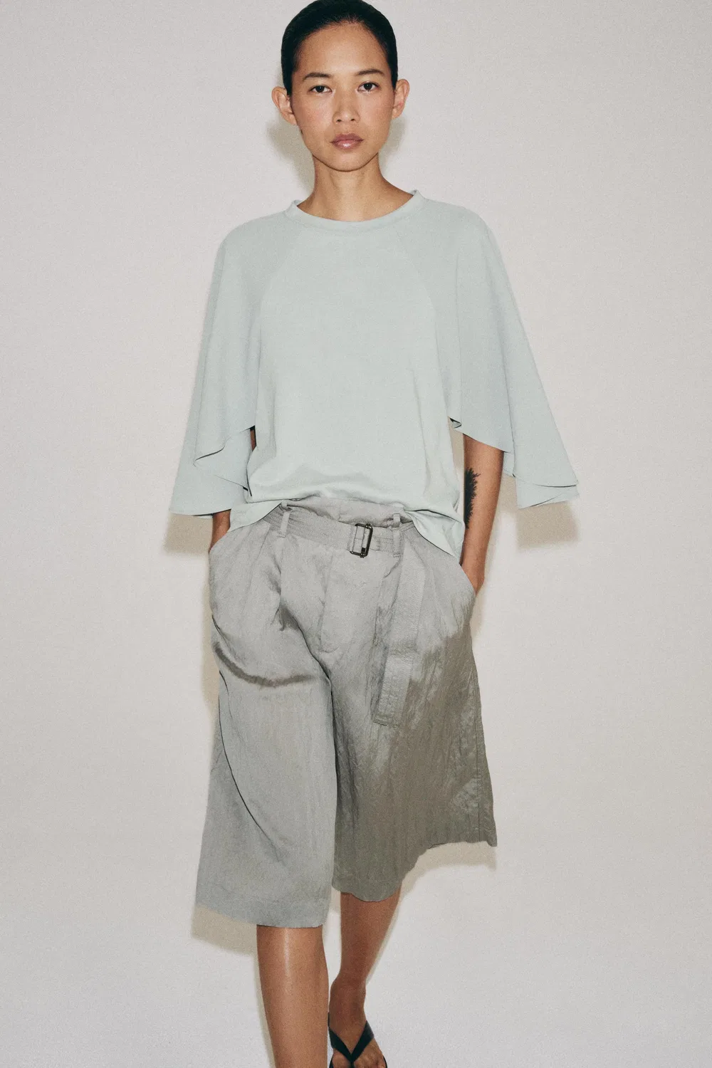 Футболка с контрастным рисунком ZARA, Blue/Grey — фото 4