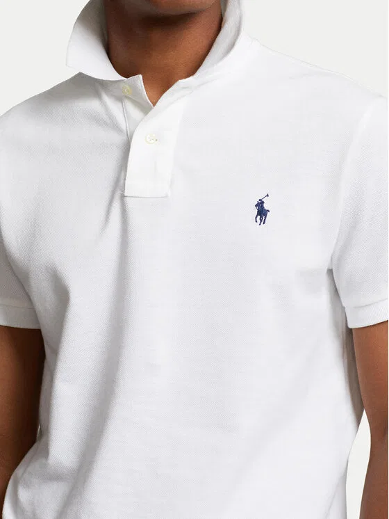 Поло custom slim fit Core Replen Polo Ralph Lauren, белый — фото 4