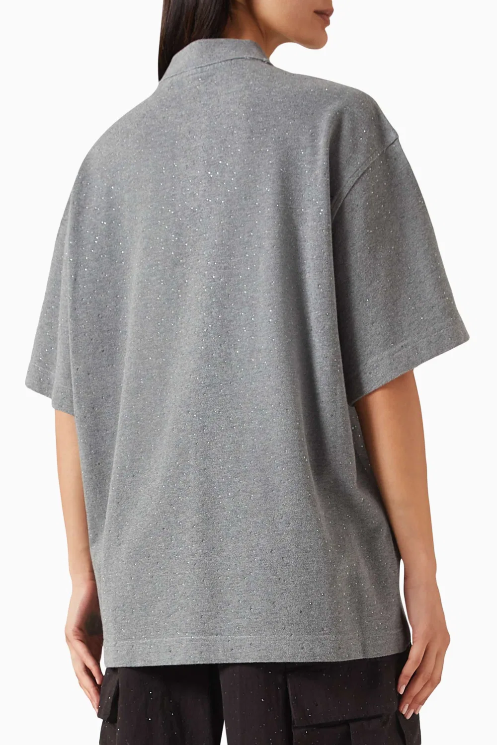 Футболка поло с кристаллами Hotfix Crystal Polo T-shirt Alexander Wang — фото 3