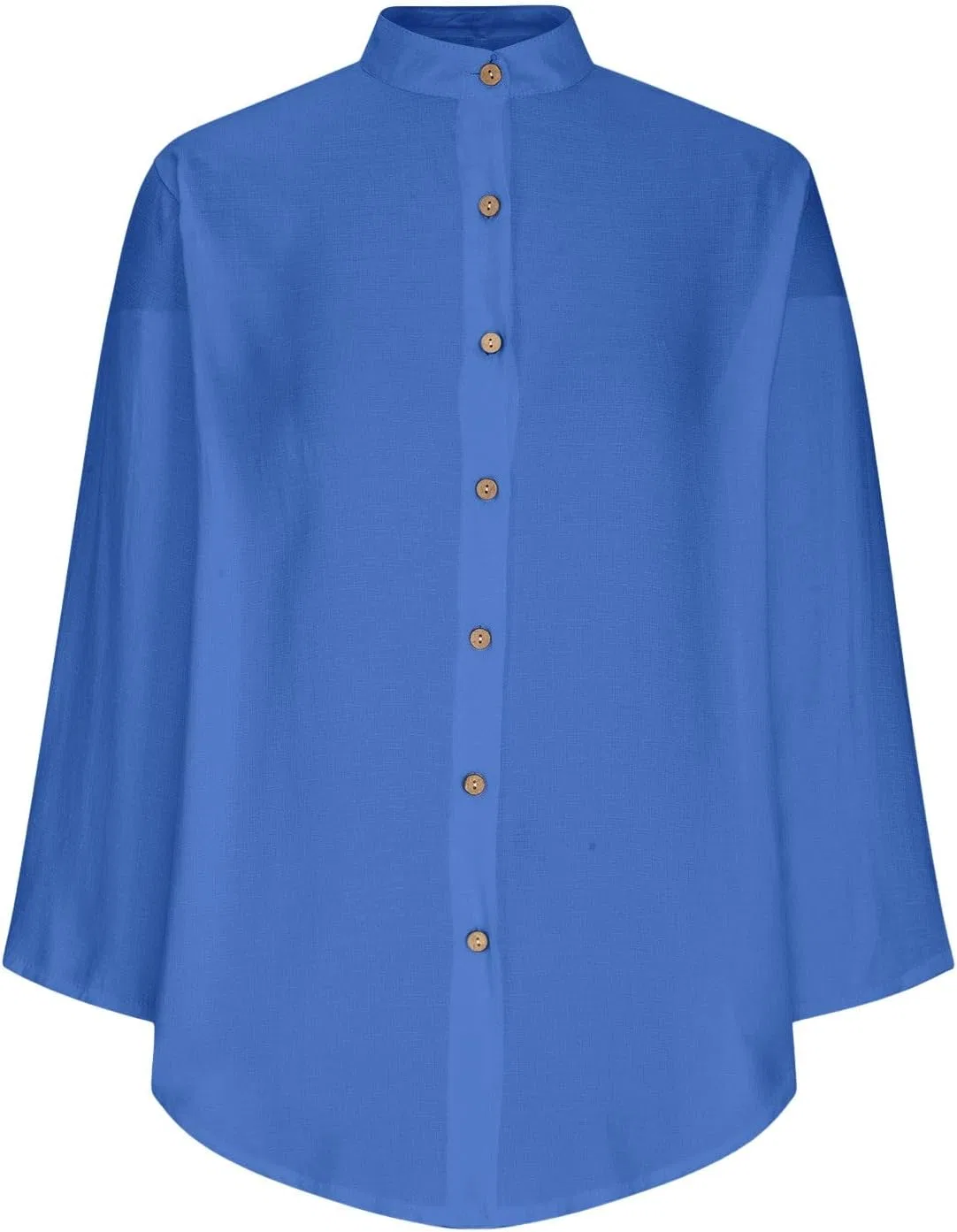 Женская туника свободного кроя из хлопка и льна Pelang, D-blue — фото 3