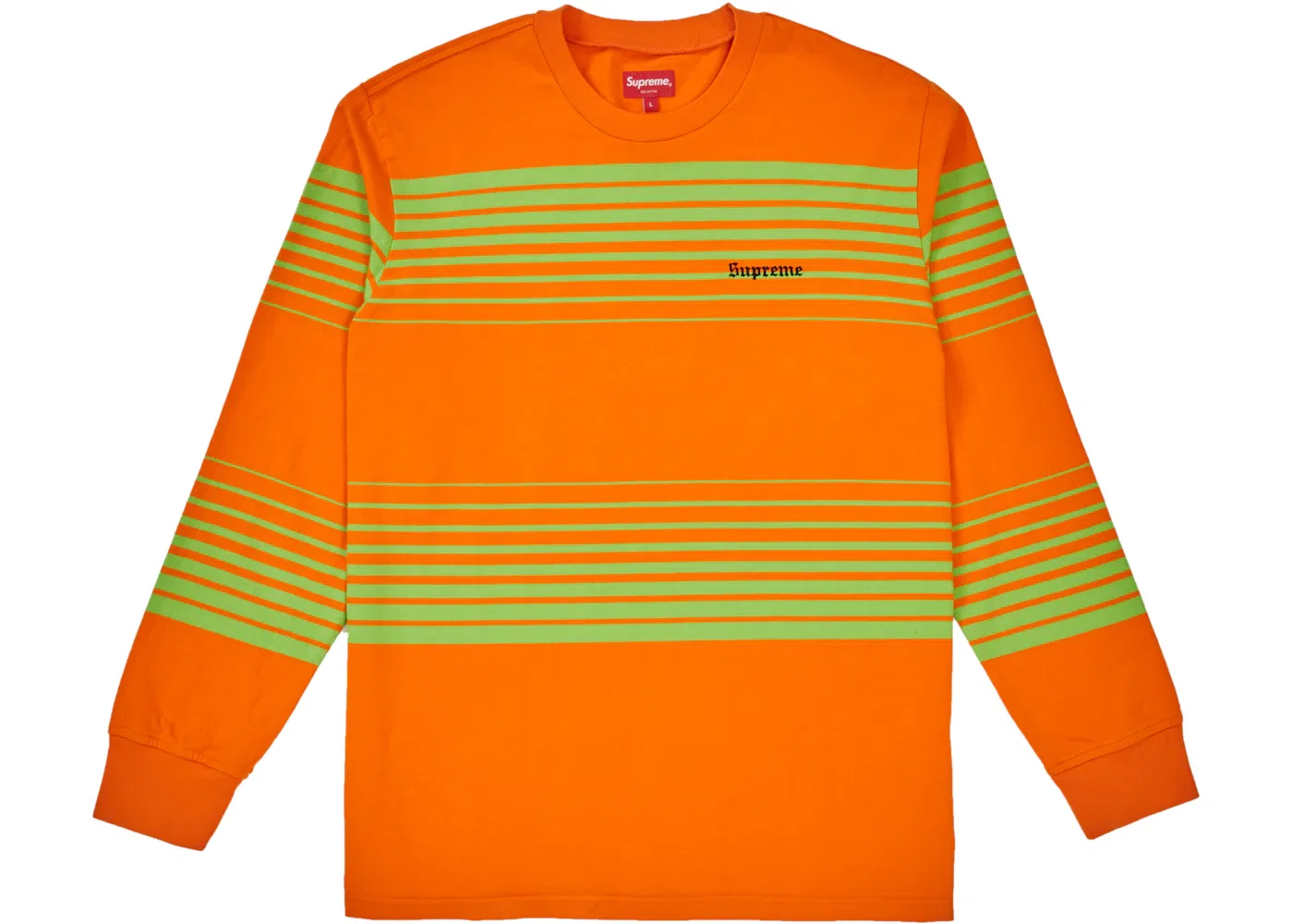 Мужская футболка с длинным рукавом Supreme Fade Stripe L/S Top, Orange