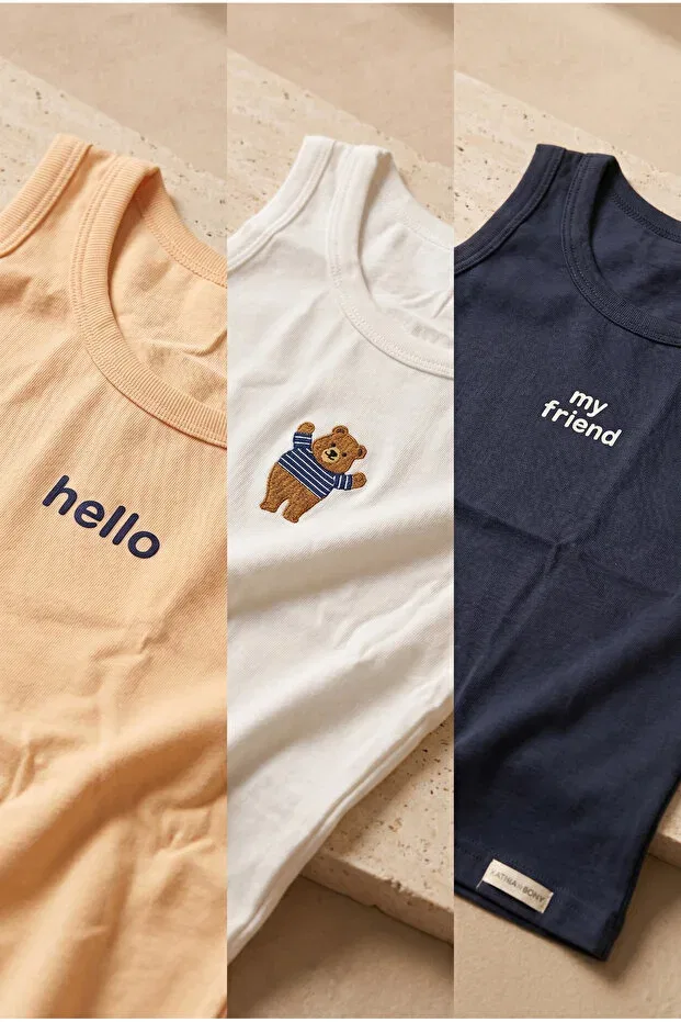 Детский топ для девочек с принтом Teddy Bear Print 3-комплект Bony Socks, Yellow — фото 4