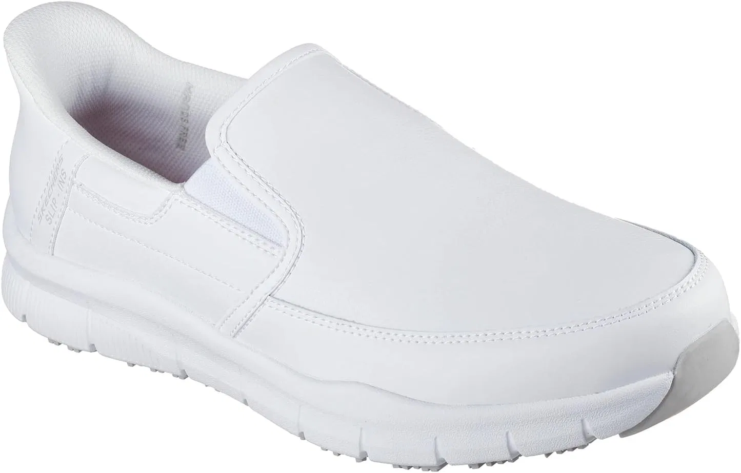 Мужские медицинские рабочие ботинки Skechers Nampa Broxtin, White Leather Synthetic