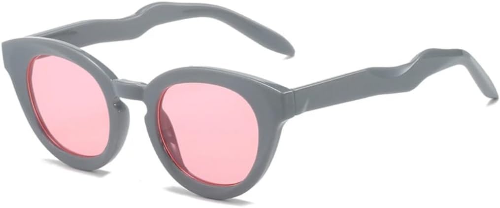 

Модные солнцезащитные очки с овальными прозрачными линзами с градиентом цвета «океан» для женщин и мужчин, защита от УФ-излучения UV400, винтажный стиль TVTBBVV, Grey Pink