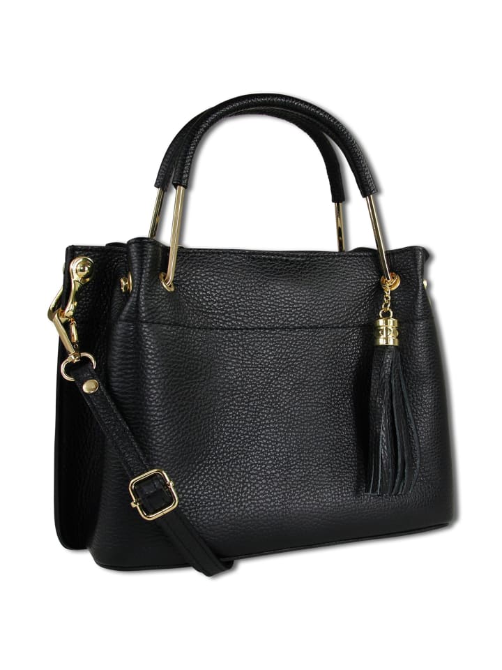 

Наплечная сумка Toscanto Umhängetasche, Handtasche Leder schwarz ca. 30cm