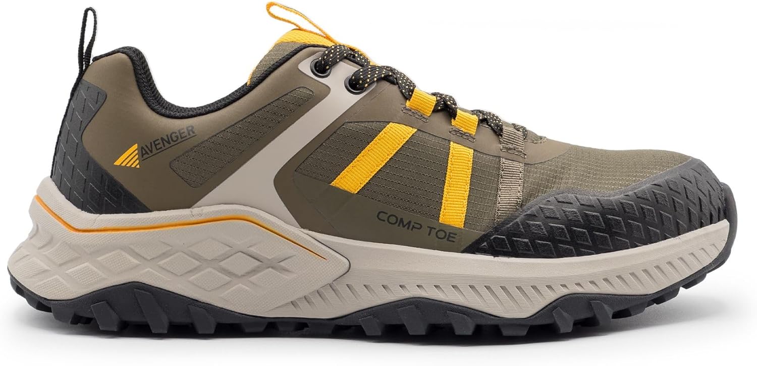 

Ботинки Avenger для мужчин с композитным носком Aero Trail для промышленности и строительства Avenger Work Boots, желтый/оливковый
