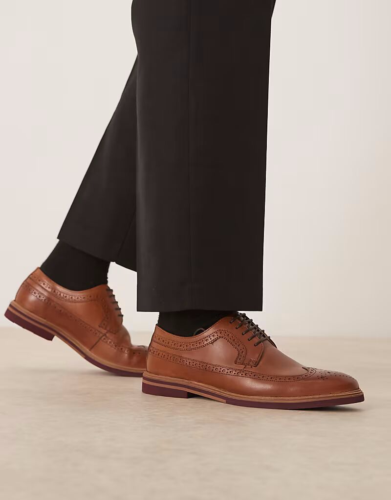 

Туфли-броги ASOS DESIGN на шнуровке из светло-коричневой кожи