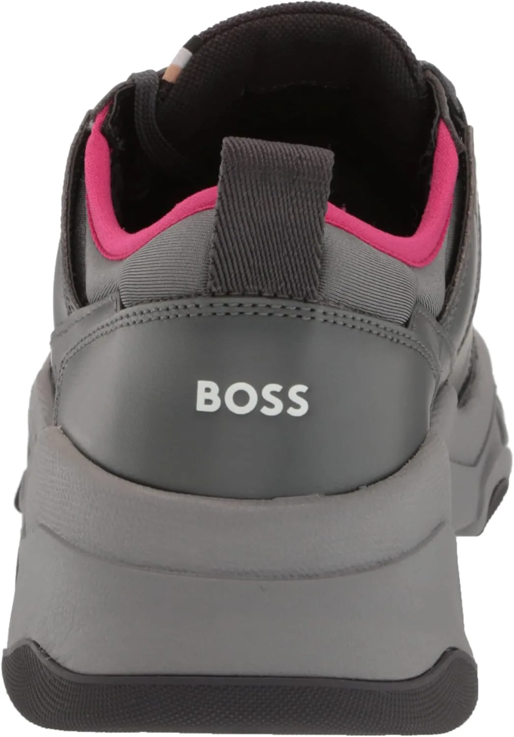Мужские кроссовки BOSS для бега из мягкой кожи, серый — фото 3