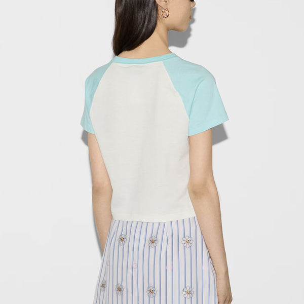 Футболка cotton jersey short sleeved t-shirt 'off white' Gucci, белый — фото 3