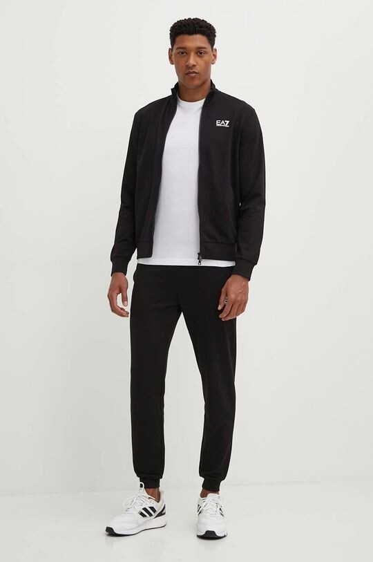 

Хлопковый спортивный костюм EA7 Emporio Armani, черный