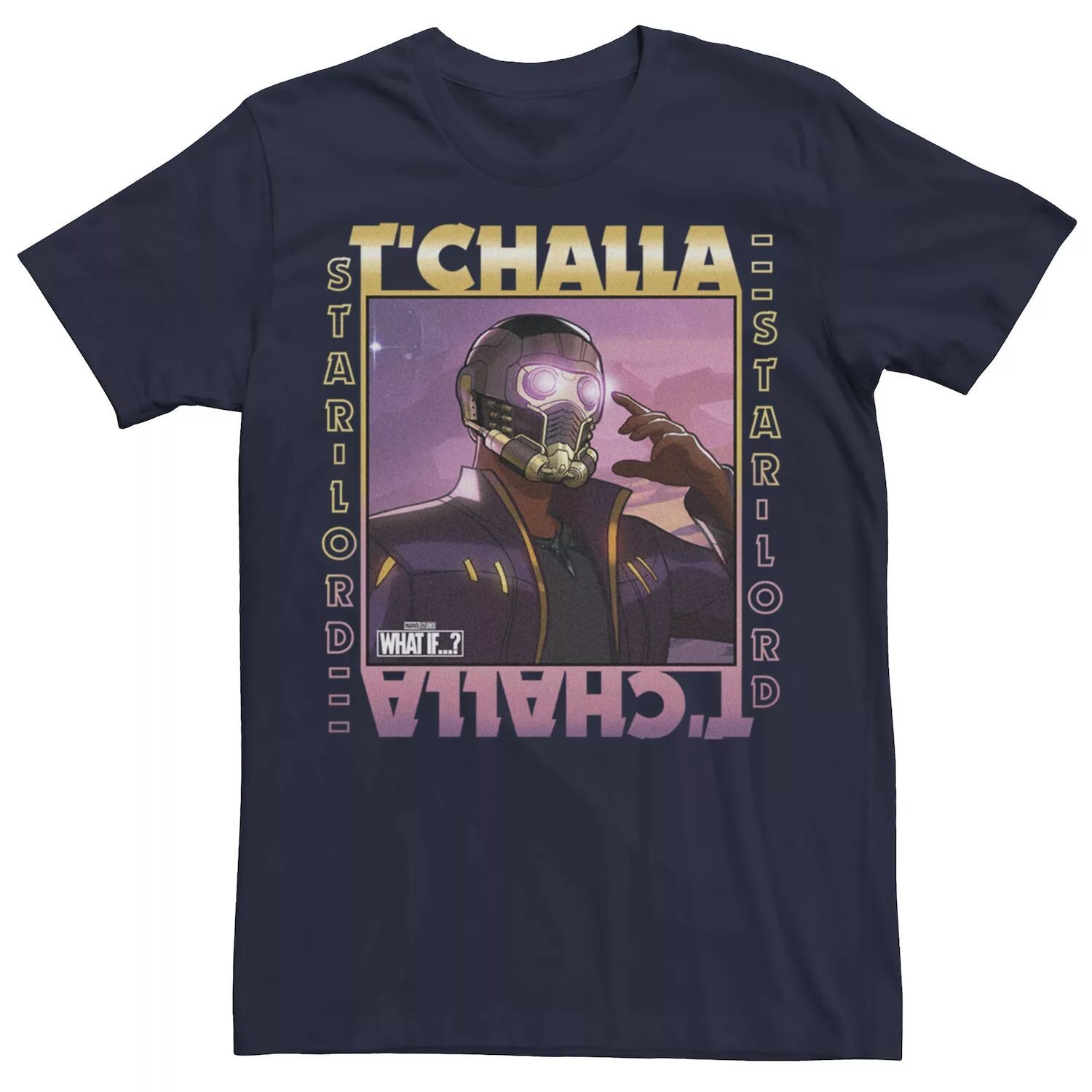 

Мужская футболка с плакатом Marvel What If T'Challa Star Lord Licensed Character