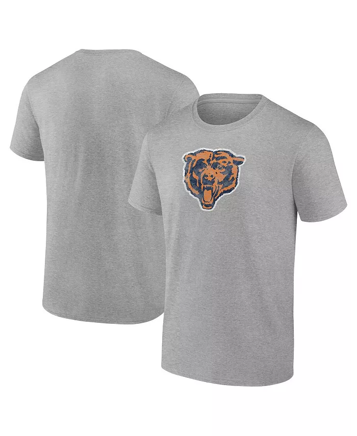 

Мужская серая футболка Chicago Bears с потертым ретро-логотипом Fanatics