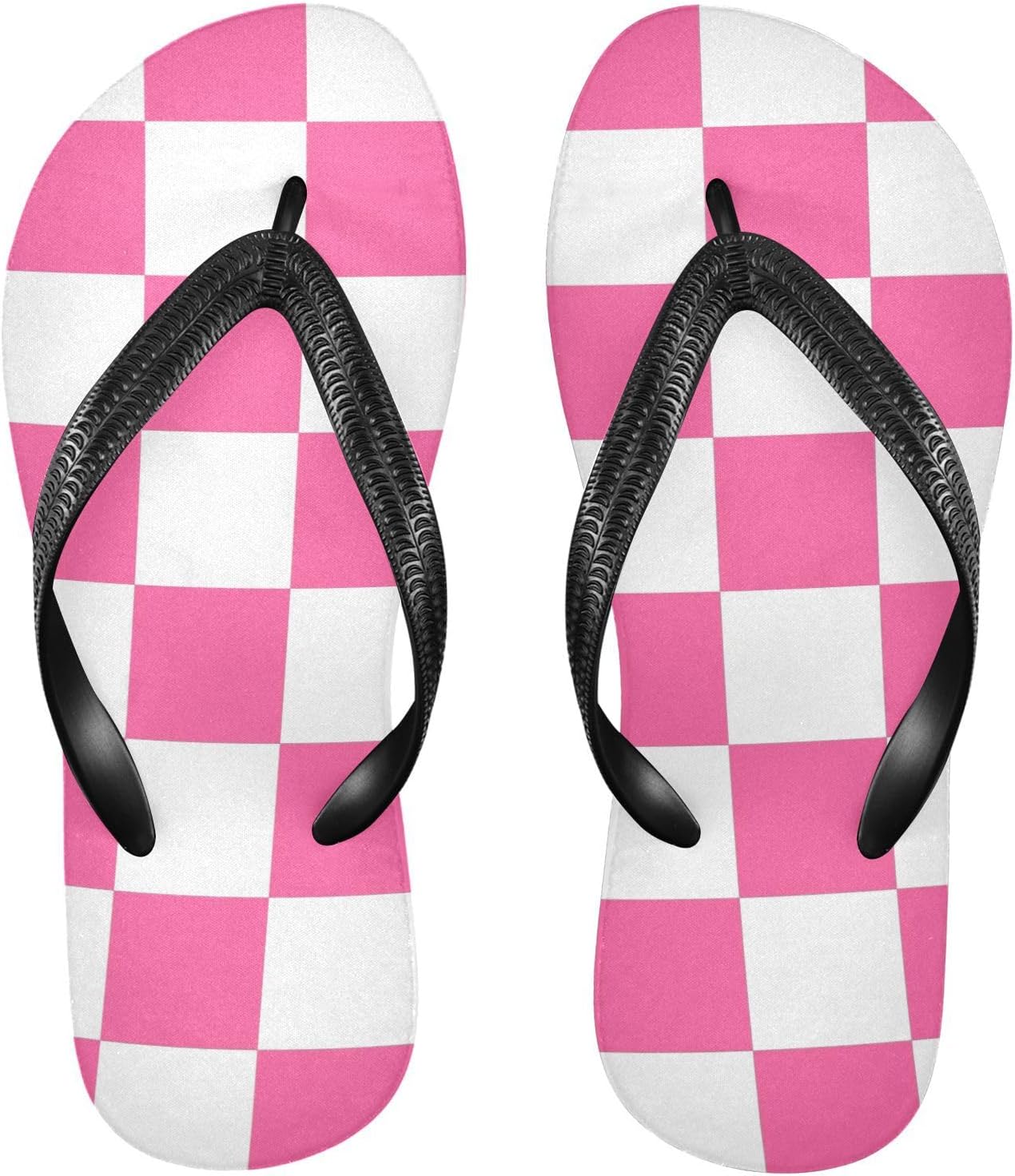 

Женские и мужские шлепанцы SPRIPORT в клетку, удобные повседневные вьетнамки с мягкой подошвой и противоскользящей резиновой подошвой, плоские сандалии для прогулок, летнего пляжа, розовый