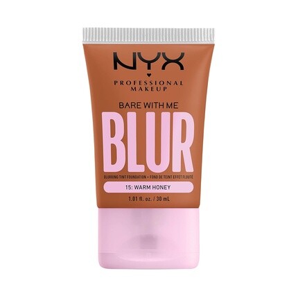 

NYX PROFESSIONAL MAKEUP Тональная основа Bare With Me Blur Skin Tint с матча, глицерином и ниацинамидом, теплый мед, 1,01 жидкая унция