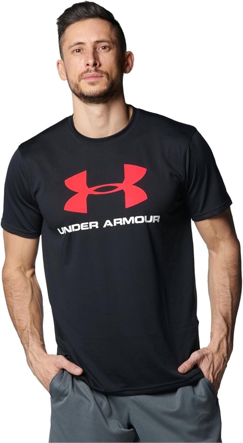 

Мужская тренировочная футболка Under Armour UA Tech с коротким рукавом и большим логотипом, черный