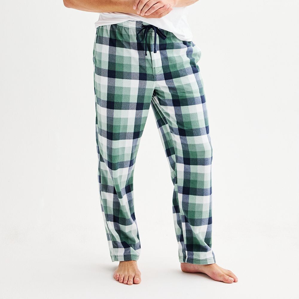 

Мужские пижамные брюки из микрофлиса Sonoma Goods For Life, цвет Chromatic Check Green