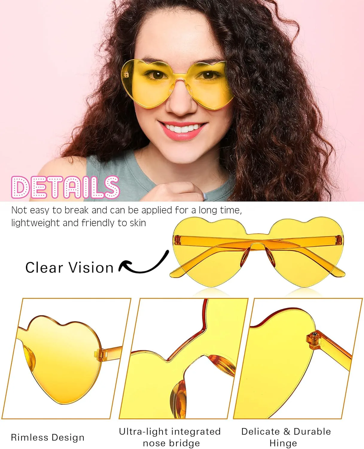 

30 пар солнцезащитных очков в форме сердца, сувениры для вечеринки, разноцветные очки в форме сердца, оптом для праздника или девичника Copkim, Retro Colors