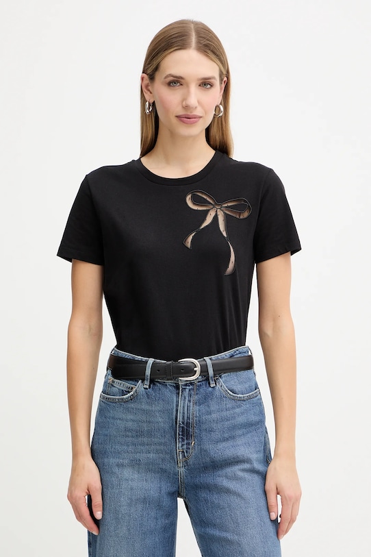 

Хлопковая футболка Twinset, черный