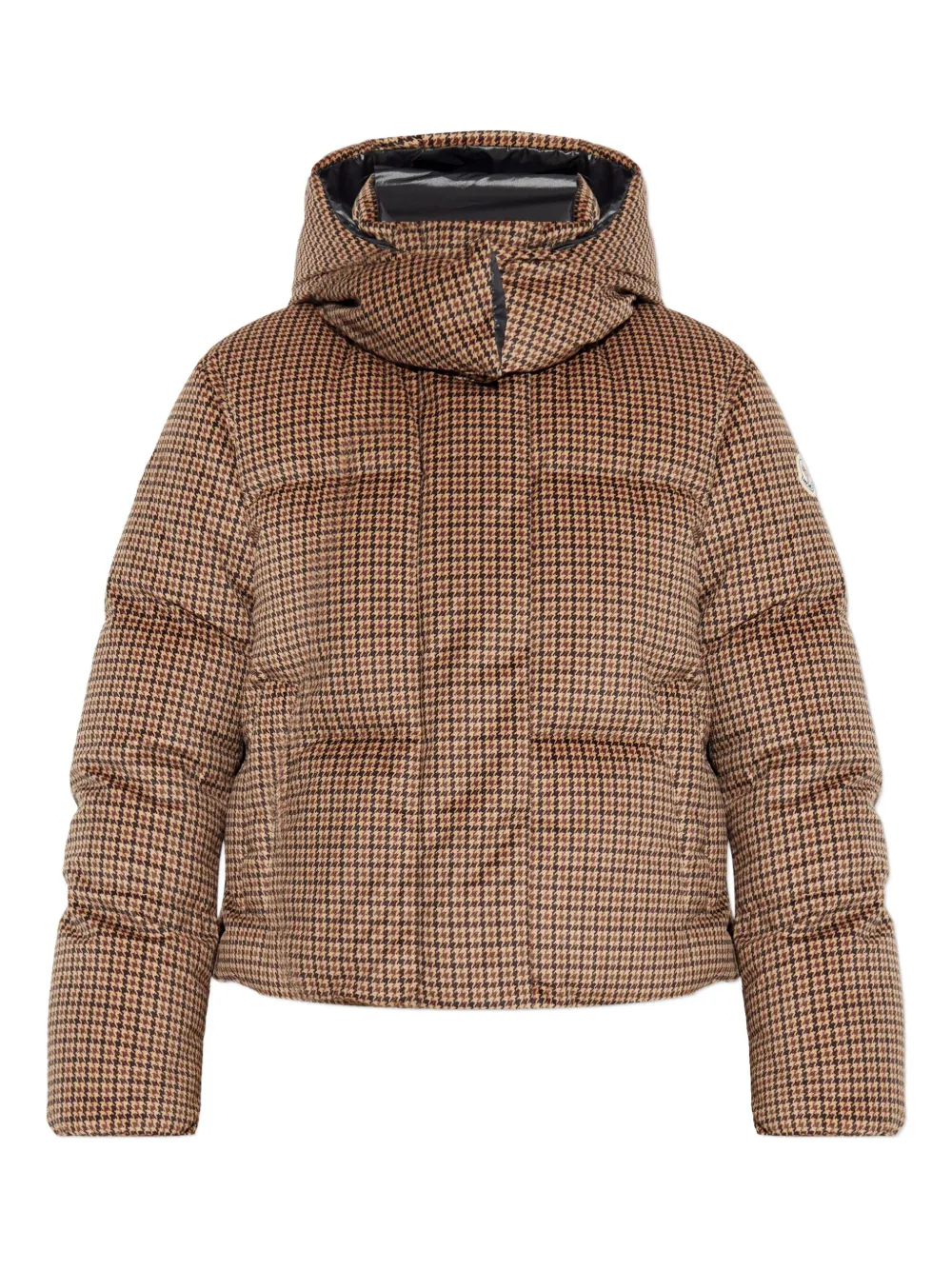 Пуховик Quierzy в ломаную клетку Moncler, коричневый