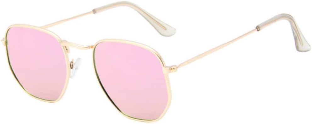 

Женские винтажные металлические квадратные солнцезащитные очки 2027 года, модные солнцезащитные очки для женщин, зеркальные очки с цветными линзами, дизайнерские MTZJH, Gold Pink