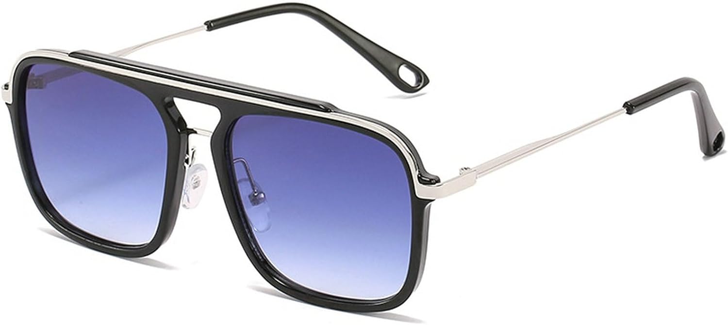 

Популярные модные солнцезащитные очки-пилот с двойной перемычкой для женщин, ретро-градиентные очки с защитой от УФ-излучения UV400 для мужчин, квадратные солнцезащитные очки для активного отдыха mincl, Gray