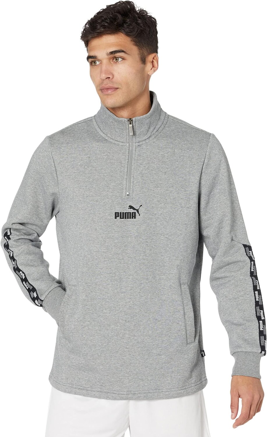 

Толстовка PUMA Power Tape 1/2 Zip Fleece, цвет Medium Gray Heather