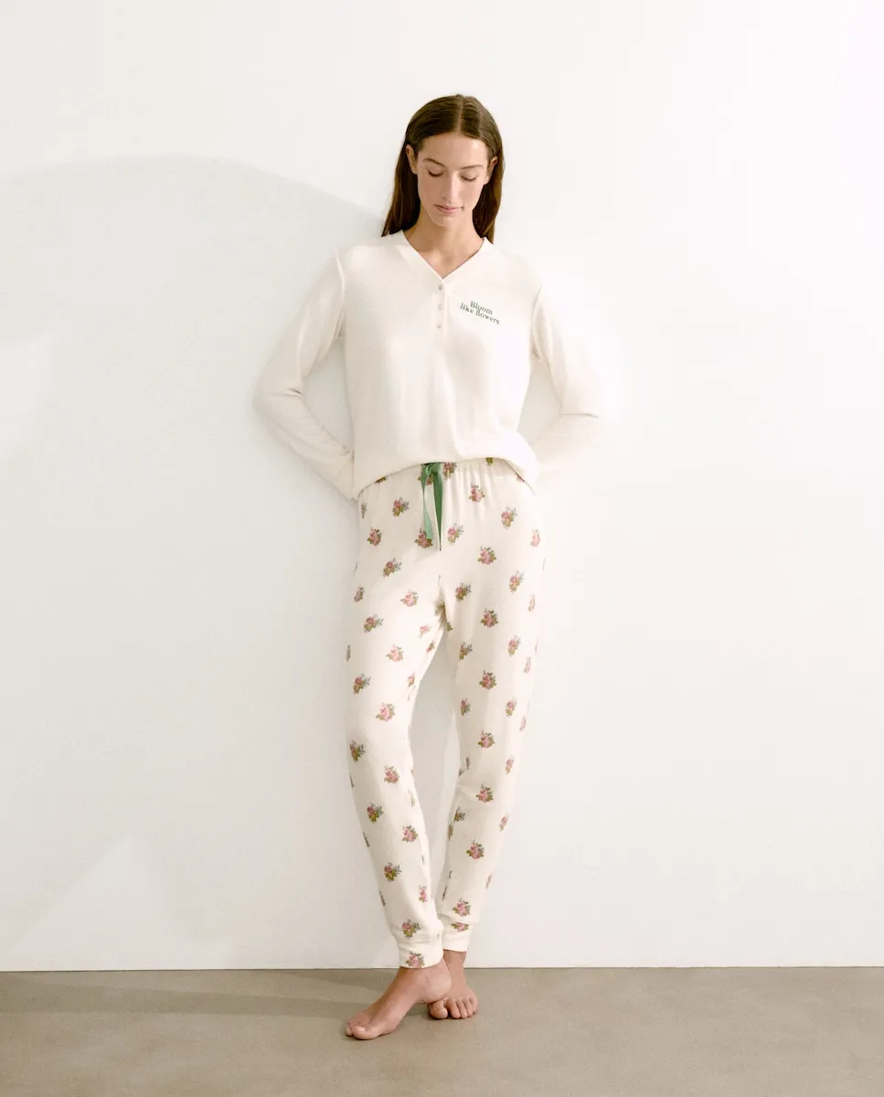 

Женская пижама из вискозного материала с принтом Énfasis, белый